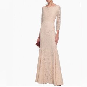 Diane von Furstenberg Zarita Lace Gown Size 4 Heave Ivory Cream Black Tie Dress